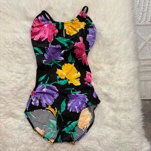 Vintage Floral Sandcastle Catalina One Piece Swimsuit 10